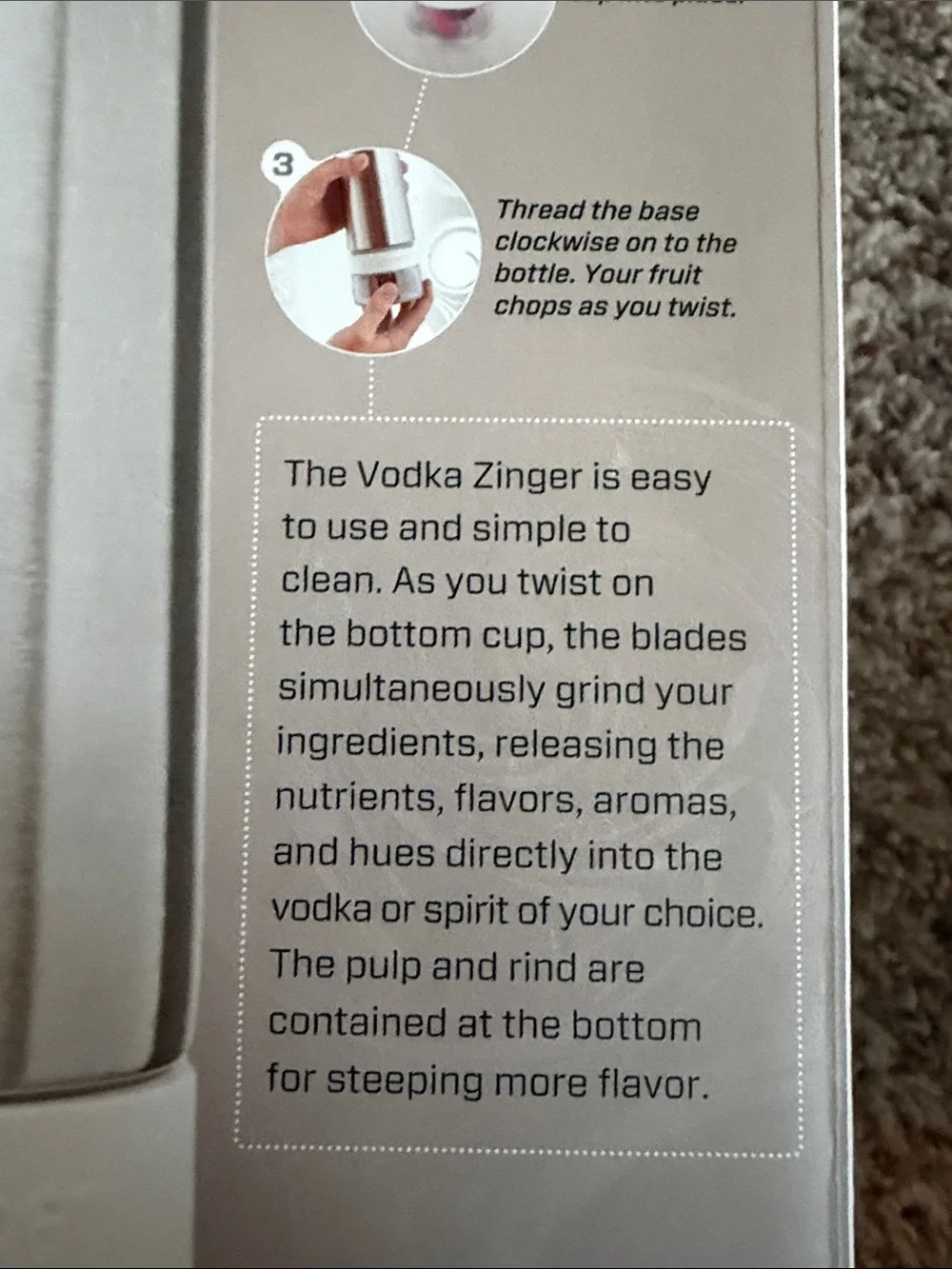 NIB Vodka zinger - infuse vodka with fruit!